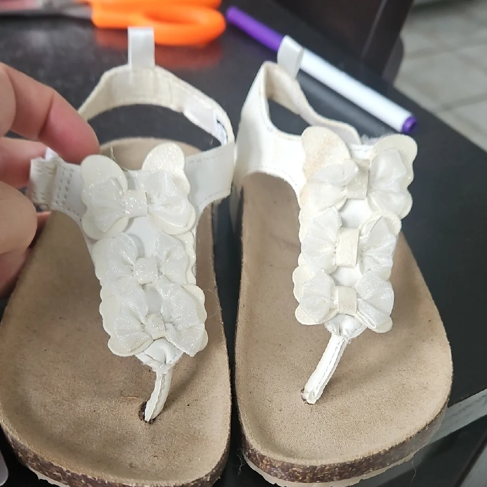 White‎ Kids Sandals with Bow Accents Carters
